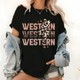 thumbnail image 1 of Cowgirl Western Pattern Womens T Shirts Rodeo Summer Print Tees Western Outfit Cotton Tops Black,2XL, 1 of 6