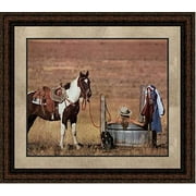 Cowgirl in Heaven | Framed Western Cowgirl Art in Double Mat | 21L X 25W" Inches