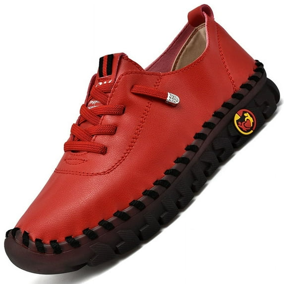 Cowgirl soft bottom mother shoes women real leather not tired feet spring and summer flat single shoes casual shoes women