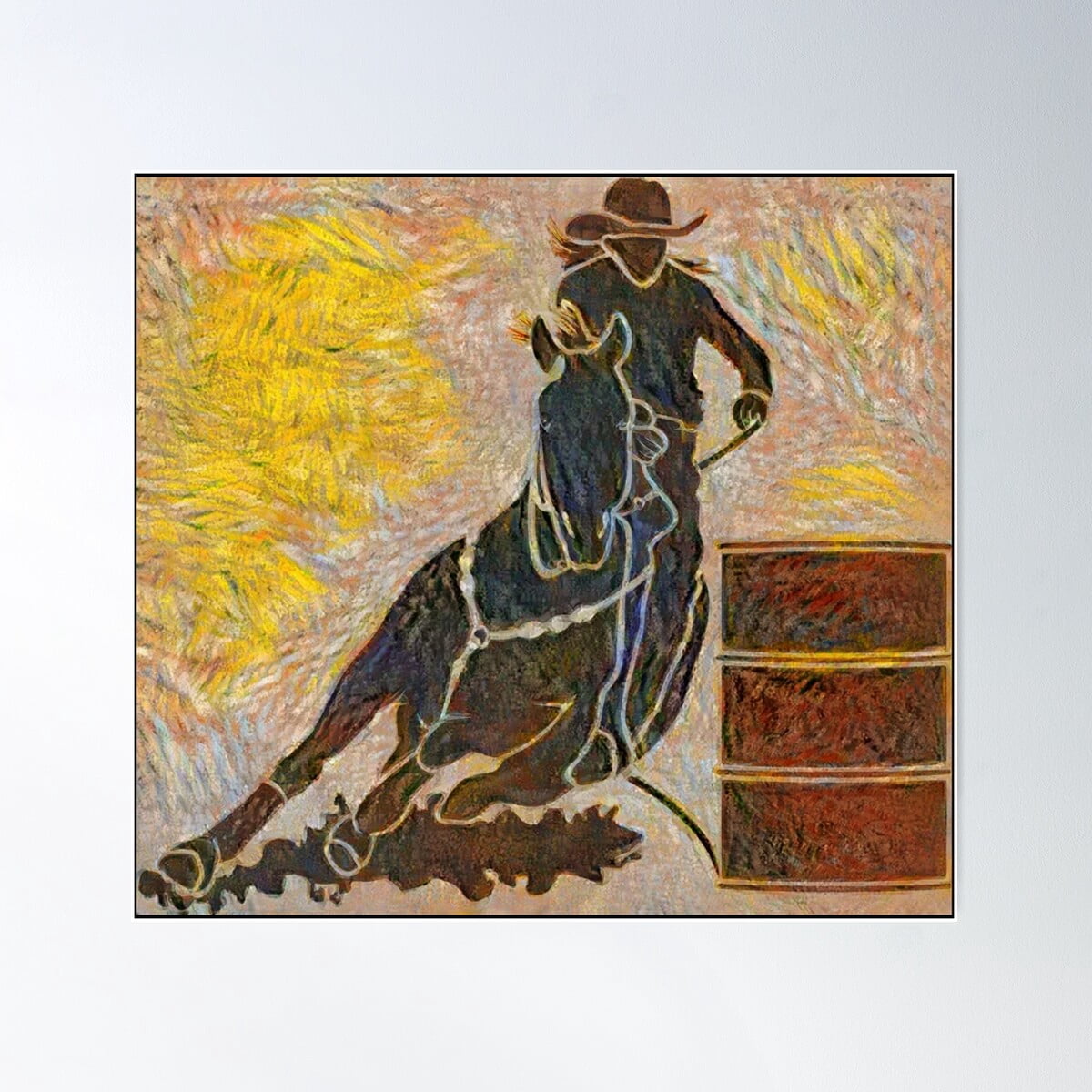 Cowgirls Barrel Racing Portrait Poster, 8x12 UNFRAMED - Walmart.com