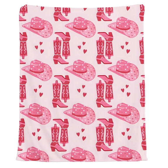 Cowgirls Flannel Blanket for Women Girls,Western Cowboy Boots Fleece Blanket for Room Decor, Throw Blanket for Sofa Couch