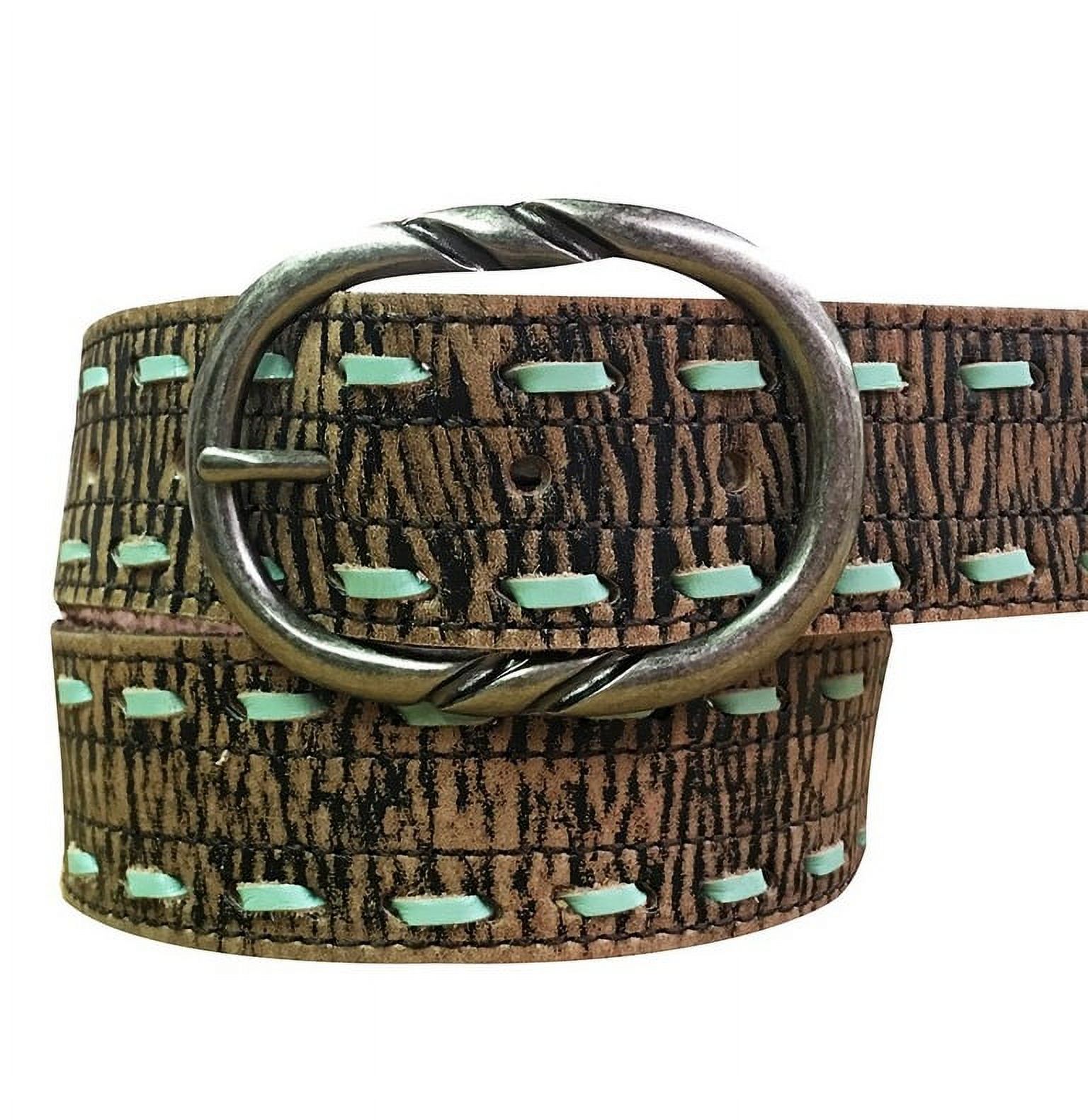 7987 Women\'s Casual Leather Belts With Durable Metal Buckle, Center Lacing Everyday essential ? The Carry Her ratchet belt simple  main image 4