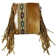 thumbnail image 1 of Cowhair Leather Crossbody Messenger Bag Fringe Pouch Tribal, 1 of 11