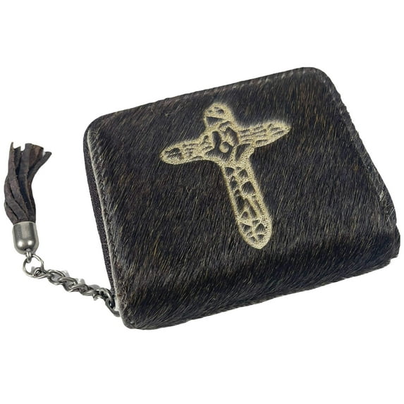 Cowhair Leather Western Wallet Coin Purse