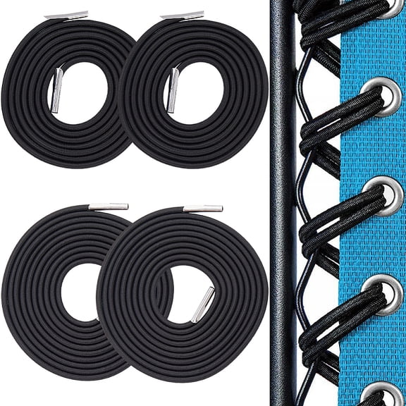 Cowhells Ropes Straps Cords for Gravity Chairs Folding Lounge Reclining Chair Black 1500~2400x4mm 4pcs/set