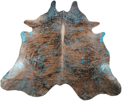Cowhide Area Rug - Turquoise Cowhide Approx 8X7 feet or 244X213cm ...