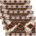 thumbnail image 1 of Cowhide Aztec Table Place Mats 18"x12" Southwestern Aztec Placemats Set of 4 Kitchen Dining TableCow Fur Print Bohemian Tribal Washable Fabric Decoration Table Mats Bohemian Table Mats, 1 of 4