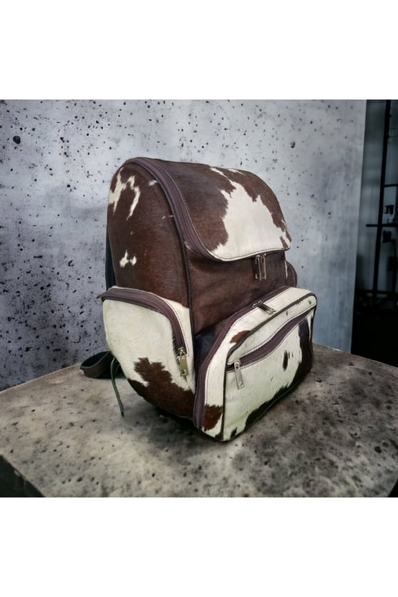 Cowhide Backpack Bag Leather Diaper Bags | Tricolor Cowhide Rucksack Back pack Fur Hair On Gift for her Western Knapsack