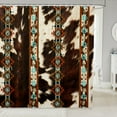 thumbnail image 1 of Cowhide Bathroom Shower Curtain Sets Western Bath Curtain,Brown Highland Cow Print Wall Art Exotic Aztec Farmhouse Wild Animals Longhorn Skin Room Decor Cowboys Gifts for Men, 1 of 4