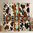 thumbnail image 1 of Cowhide 30%-50% Blackout Curtains Brown Highland Cow Print Curtains & Drapes,Western Curtains Exotic Aztec Farmhouse Wild Animals Longhorn Skin Room Decor,Cowboys Gifts for Men, 1 of 6