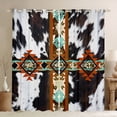 thumbnail image 1 of Cowhide 30%-50% Blackout Curtains Western Curtains,Black and White Highland Cow Print Curtains & Drapes Exotic Aztec Diamond Farm Animals Bull Cattle Skin Room Decor Cowboys Gifts, 1 of 6