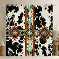thumbnail image 1 of Cowhide Blackout Curtains Western Curtains,Black and White Highland Cow Print Curtains & Drapes Exotic Aztec Diamond Farm Animals Bull Cattle Skin Room Decor,Cowboys Gifts, 1 of 6