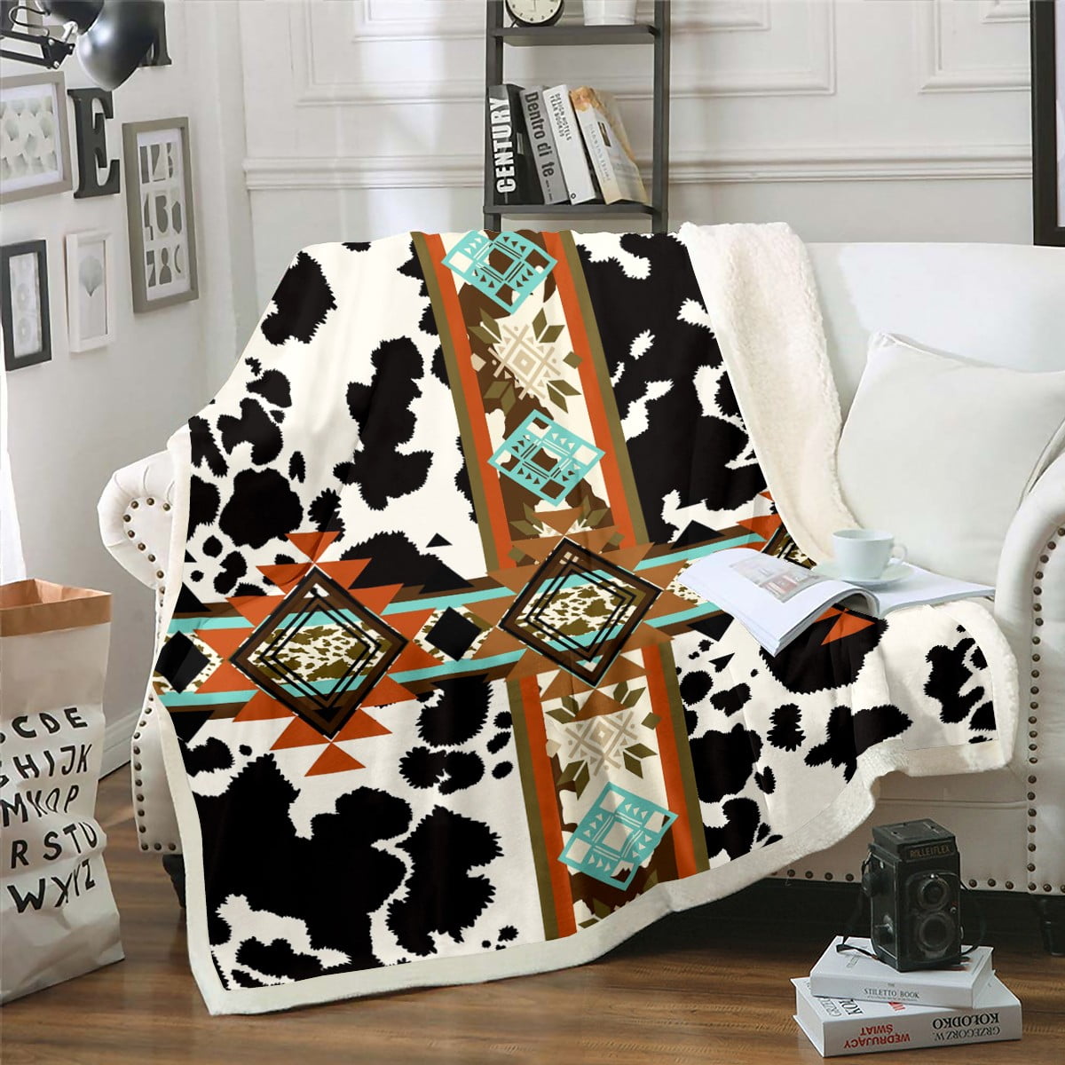 Cowhide Blanket Western Throw Blanket 40