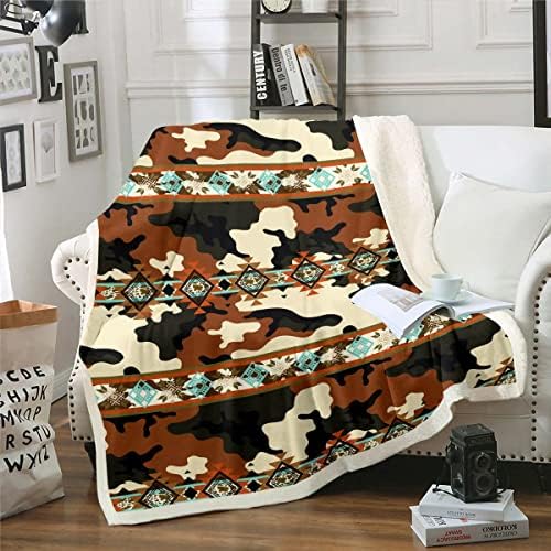 Cowhide Blanket Western Throw Blanket 90"x90" Black and White Highland