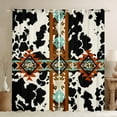 thumbnail image 1 of Cowhide Curtains & Drapes Black and White Highland Cow Print Blackout Curtains,Western Curtains Exotic Aztec Farmhouse Wild Animals Longhorn Skin Room Decor,Cowboys Gifts, 1 of 6