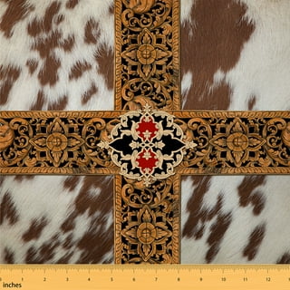 Cowhide Fabric by The Yard, Farm Cow Print Upholstery Fabric, Highland Cow  Fur Tie Dye Decorative Fabric, Farmhouse Animal Western Cowboy Indoor