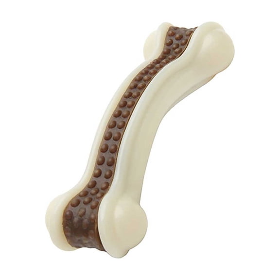 Cowhide Dog Chew Toy 1 Pack Natural Nylon Bone for Teeth Cleaning, Durable Gnawing Chewing Toy for Large Medium Small Dogs - Beef Flavor