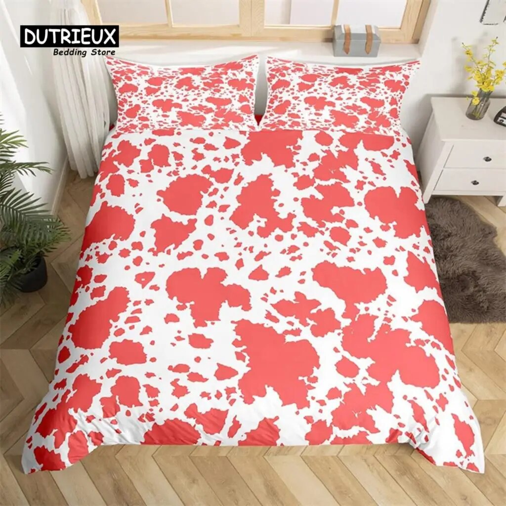 Cow Print Home Bedding Duvet Cover Sets Soft Microfiber For Kids Teens Adults Bedroom main image 1