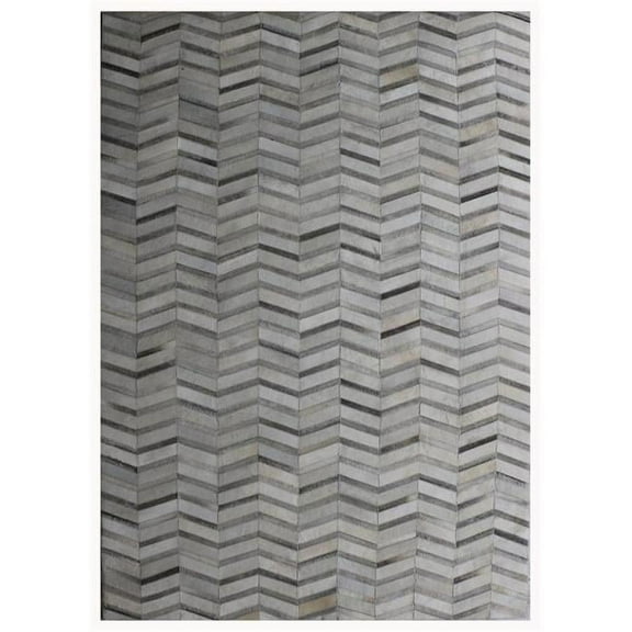 Cowhide & Hand-Loomed Sari Silk Area Rug