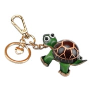 Cowhide Handmade Small Tortoise Keychain Male Cute Small Gift Girl Backpack Pendant Brown
