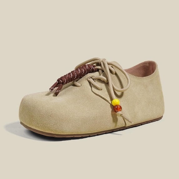 Cowhide Inner Height Increasing Thick Soled Shoes For Women Single Shoes Round Toe Straps Comfortable And Versatile