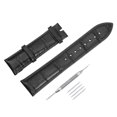 thumbnail image 1 of Cowhide Leather Band Embossed 22mm Leather Watch Strap with Spring Bar Pins, Black, 1 of 6