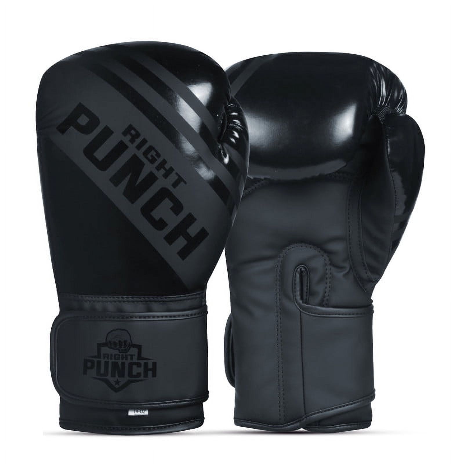 Cowhide Leather Boxing Leather - Kickboxing Gloves for Outdoor Sports Training, Muay Thai, Training Sparring, Fighting, Kickboxing, Punch Bag Boxing for Men & Women (Black 2 OZ)