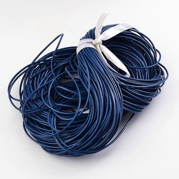 Cowhide Leather Cord Leather Jewelry Cord Jewelry DIY Making Material Round Dyed Blue 1.5mm