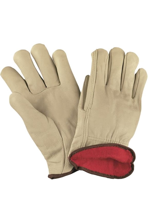 Cowhide Leather Drivers Gloves Lined, Natural - Extra Large - 3 Pairs per Case