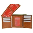 thumbnail image 1 of Cowhide Leather Extra Capacity Trifold Wallet with Detachable ID Flap 1455 CF, 1 of 10