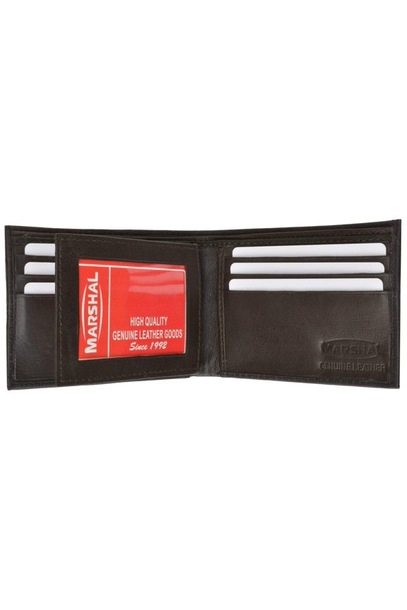 Cowhide Leather Mens Wallet with Center Flap and ID Window 1152 CF