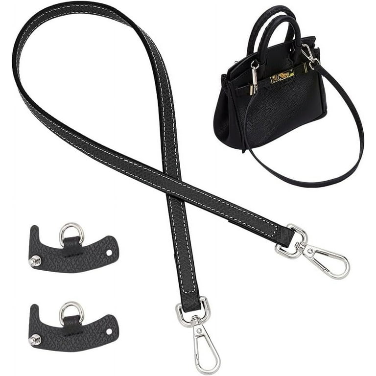 Cowhide Leather Purse Strap with Connectors Buckle 25.2 Inch