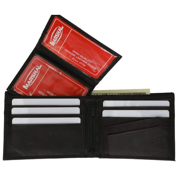 Cowhide Leather Removable Card ID Holder Mens Bifold Wallet 533 CF