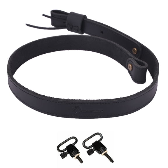 Cowhide Leather Rifle AND Shotgun Sling Strap Shooting Hunting Fit for Marlin & Henrry with Swivels