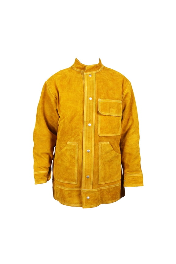 Cowhide Leather Welding Coat Protective Apron Apparel Weld Jacket Soldering Suit Tool