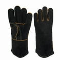 thumbnail image 1 of Cowhide Leather Welding Gloves 14 Inch | Best for Stick Welding, OxyAcetylene Professionals Forge Heat Fire Resistant BBQ Grilling Oven Mitts Fireplace Camping Furnace, 1 of 6