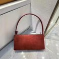 thumbnail image 1 of Cowhide Leather Women Baguette Bag, Shoulder Underarm Bag, Rectangular Shape, Suede Texture, 1 of 4