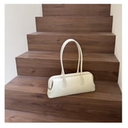 Cowhide Leather Women Doctor Baguette Bag, Shoulder Underarm Bag, Smooth Texture