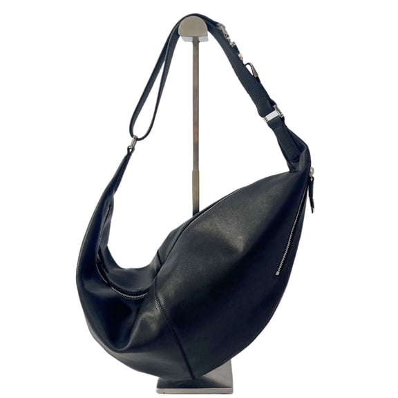 Cowhide Leather Women Hobo Bag, Crossbody Shoulder Bag, Crescent Shape, Soft Texture, Large Capacity