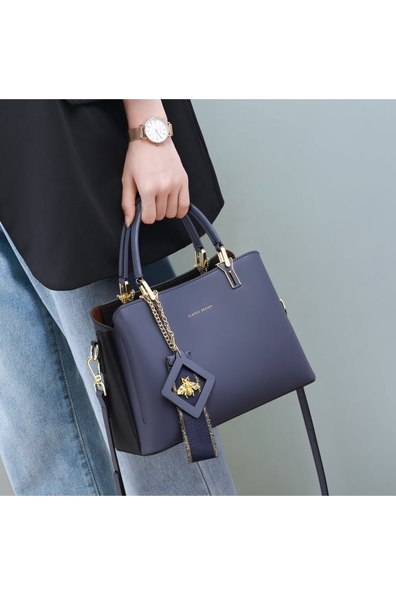 Cowhide Leather Women Satchel Bag, Crossbody Shoulder Bag, Handbag, Smooth Texture