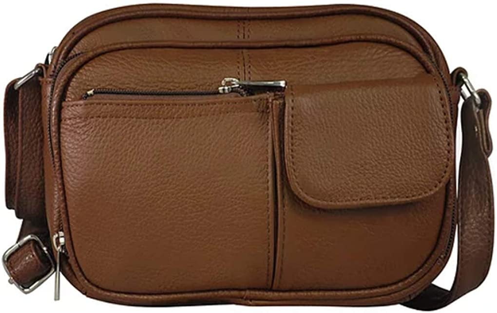 Cowhide Leather Womens Shoulder Purse Small Cross Body Organizer Bag