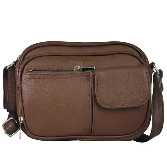 Cowhide Leather Womens Shoulder Purse Small Cross Body Organizer Bag with...