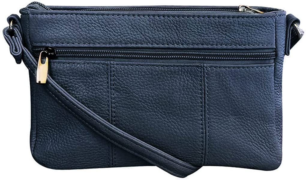 Cowhide Leather Womens Shoulder Purse Small Cross Body Organizer Bag