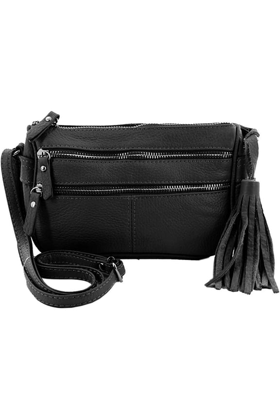 Cowhide Leather Womens Shoulder Purse Small Cross Body Organizer Bag with Many Pockets