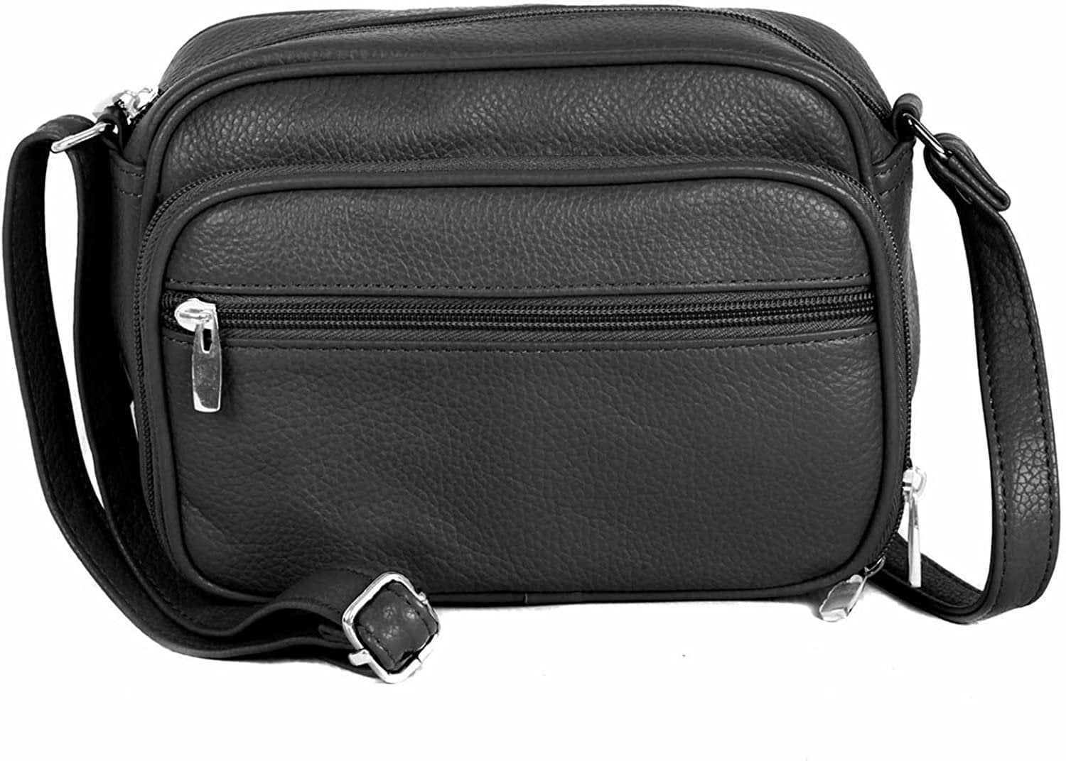 Cowhide Leather Womens Shoulder Purse Small Cross Body Organizer Bag