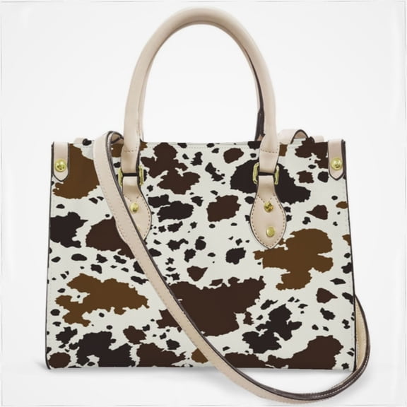 Cowhide Pattern Cross Body Bags For Women Small Leather Female Handbags Fashion Top-Handle Totes