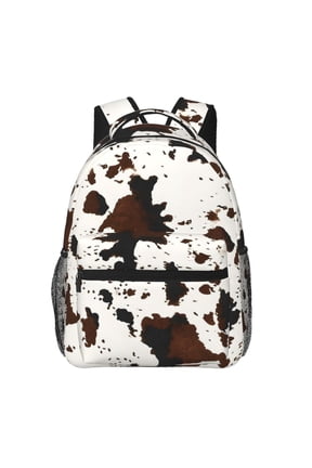 Cowhide Print Backpack Lightweight Travel Bag for Men and Women