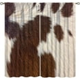 thumbnail image 1 of Cowhide Print Curtains,Brown Cow Printed Western Farm Rusitc Window Treatments for Kids Boys Girls Bedroom Living Room Window Drapes 52x84in, 1 of 6