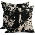 thumbnail image 1 of Cowhide Print Pillow Covers 20X20 Inch Black White Cow Spots Decorative Square Pillow Cases Set of 2 Farmhouse Western Home Decor Cotton Linen Throw Pillows For Bedroom Sofa Couch Porch Outdoor, 1 of 4