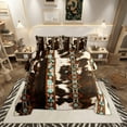 thumbnail image 1 of Cowhide Quilt Western Comforter Set Twin,Brown Cow Print Bedding Set Exotic Diamond Aztec Tribe Duvet Insert,Farm Animals Bull Cattle Skin Room Decor Cowboys Gifts for Women, 1 of 5